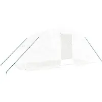 vidaXL Invernadero con estructura de acero, blanco, 10 m², 5x2x2,3 m