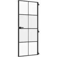 VD Home Furnishing Puerta interior delgada, color , 83x201,5 cm, con cristal templado y aluminio