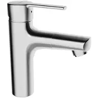 Hansa HA, grifo monomando para lavabo, modelo HANSARONDA 0301, con tubería de cobre, sistema de desagüe con varillas, alcance de 125 mm, DN15, acabado cromado, 1 unidad.