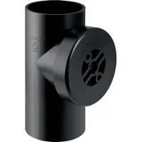 Geberit GE, pieza de conexión para tuberías verticales, ángulo de 90 grados, diámetro 160, con tapa de cierre, referencia 369451, 1 unidad.