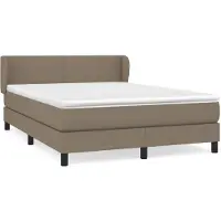 vidaXL Cama con somier y colchón , color taupe, 140x200 cm, tapizada en tela