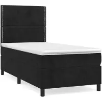 vidaXL Cama con somier y colchón , color , 90x200 cm, tapizada en terciopelo