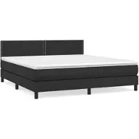 vidaXL Cama con somier y colchón, color , 180x200 cm, tapizada en cuero sintético