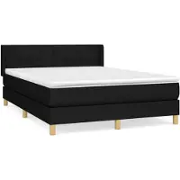 vidaXL Cama con somier y colchón , color , 140x200 cm, tapizada en tela