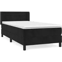 vidaXL Cama con somier y colchón , color , 90x200 cm, tapizada en terciopelo