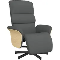 vidaXL Sillón reclinable con reposapiés, color gris oscuro, tapizado en tela