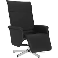 vidaXL Sillón de relax marca , con reposapiés, color negro, tapizado en cuero sintético