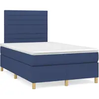 vidaXL Cama con somier y colchón azul , 120x200 cm, tapizada en tela