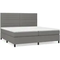 vidaXL Cama con somier y colchón de la marca , color gris oscuro, dimensiones 200x200 cm, tapizada en tela