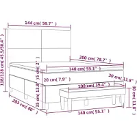 vidaXL Cama con somier y colchón , color taupe, 140x200 cm, tapizada en tela
