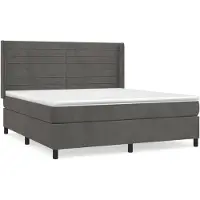 vidaXL Cama con somier y colchón de la marca , color gris oscuro, 160x200 cm, tapizada en terciopelo