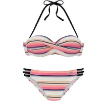 Venice beach Bikini crema / naranja / coral / negro