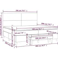 vidaXL Cama con somier y colchón de la marca , color gris, dimensiones 200x200 cm, tapizada en cuero sintético