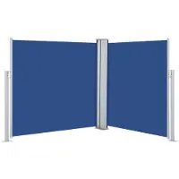 The Living Store La tienda "" ofrece una toldo lateral extensible, color azul, de 100 x 600 cm