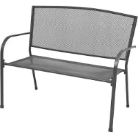 The Living Store : Banco de jardín de 108 cm, acero y rejilla, color antracita