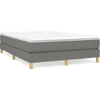The Living Store Cama con somier y base Living, color gris oscuro, 140x200 cm, tapizada en tela