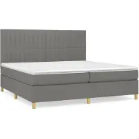 vidaXL Cama con somier y colchón de la marca , color gris oscuro, dimensiones 200x200 cm, tapizada en tela