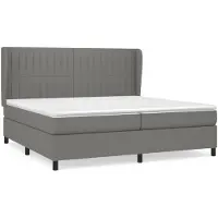 vidaXL Cama con somier y colchón de la marca , color gris oscuro, dimensiones 200x200 cm, tapizada en tela