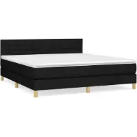 vidaXL Cama con somier y colchón, color , 160x200 cm, tapizada en tela
