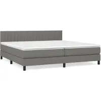 vidaXL Cama con somier y colchón de la marca , color gris oscuro, dimensiones 200x200 cm, tapizada en tela