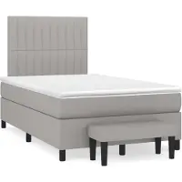 DKD Home Decor Cama con somier y colchón de la marca vidaXL, color gris claro, dimensiones 120x200 cm, tapizada en tela