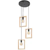 Rabalux 2293, lámpara colgante de 3 focos, color índigo, casquillo E27, color -marrón, forma redonda, estilo escandinavo, diámetro de 500 mm