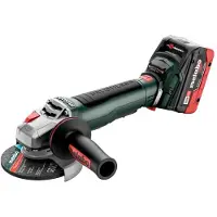Metabo Amoladora angular a batería WPB 18 LT BL 11-125 Quick, 18 V, 125 mm, sin escobillas + 2 baterías de 5,5 Ah + cargador + metaBOX (613059660)