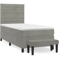 vidaXL Cama con somier y colchón de la marca , color gris claro, 80x200 cm, tapizada en terciopelo