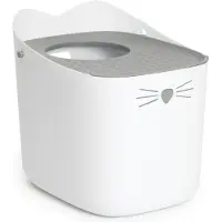 Catit 44081, para gatos, arenero con entrada superior, gris, blanco, 410 mm, 520 mm, 475 mm
