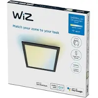 Wiz , panel de techo cuadrado de 36W, luz de techo inteligente, Wi-Fi, color negro, LED, metal, bombillas no reemplazables