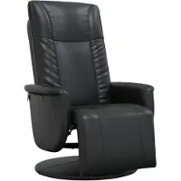 vidaXL Sillón de relax marca , con reposapiés, color negro, tapizado en cuero sintético