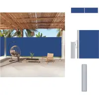 vidaXL Toldo lateral extensible, color azul, 220x1000 cm - Toldos y protección solar
