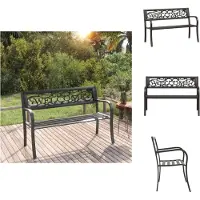 vidaXL Banco de jardín de 125 cm, acero, color - Bancos de jardín