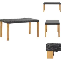 vidaXL Banco de jardín de 120 cm, color , fabricado con ratán sintético y madera maciza de acacia. - Bancos de jardín