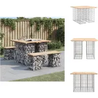 vidaXL Banco de jardín de gabiones, 100x102x72 cm, madera maciza de pino - Bancos de jardín