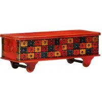 vidaXL Caja de almacenamiento roja, 110 x 40 x 40 cm, madera maciza de acacia