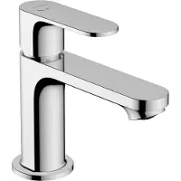 Hansgrohe Rebris S, grifo monomando para lavabo, 80, tecnología CoolStart, sin kit de desagüe, cromo, 1 unidad.