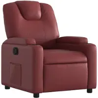 vidaXL Sillón reclinable Relax, color burdeos, tapizado en cuero sintético