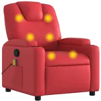 vidaXL Silla de masaje roja de , tapizada en cuero sintético