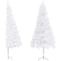The Living Store : Árbol de Navidad artificial de esquina, color blanco, 210 cm, material: PVC