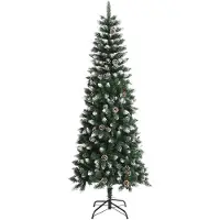 The Living Store El Living Store: Árbol de Navidad artificial con soporte, color verde, 240 cm, material: PVC