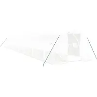 The Living Store Invernadero Living Store con estructura de acero, color blanco, 54 m², dimensiones 18x3x2 metros