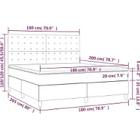 vidaXL Cama con somier y colchón de la marca , color marrón oscuro, dimensiones 180x200 cm, tapizada en tela