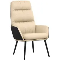 vidaXL Sillón de relax , color crema, tapizado en tela