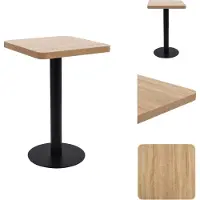 vidaXL Mesa bistró de color marrón claro, 50x50 cm, fabricada en MDF