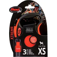 Flexi Correa Extensible XTREME Tape Leash - Naranja - XS - 3m - Max. 15 kg