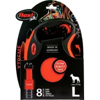 Flexi Correa Extensible XTREME Tape Leash - Naranja - L - 8m - Max. 55 kg