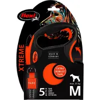 Flexi Correa Extensible XTREME Tape Leash - Naranja - M - 5m - Max. 35 kg