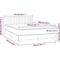 vidaXL Cama con somier y colchón de la marca , color marrón oscuro, dimensiones 140x200 cm, tapizada en tela