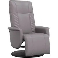 vidaXL Sillón de relax de con reposapiés, color gris, tapizado en cuero sintético